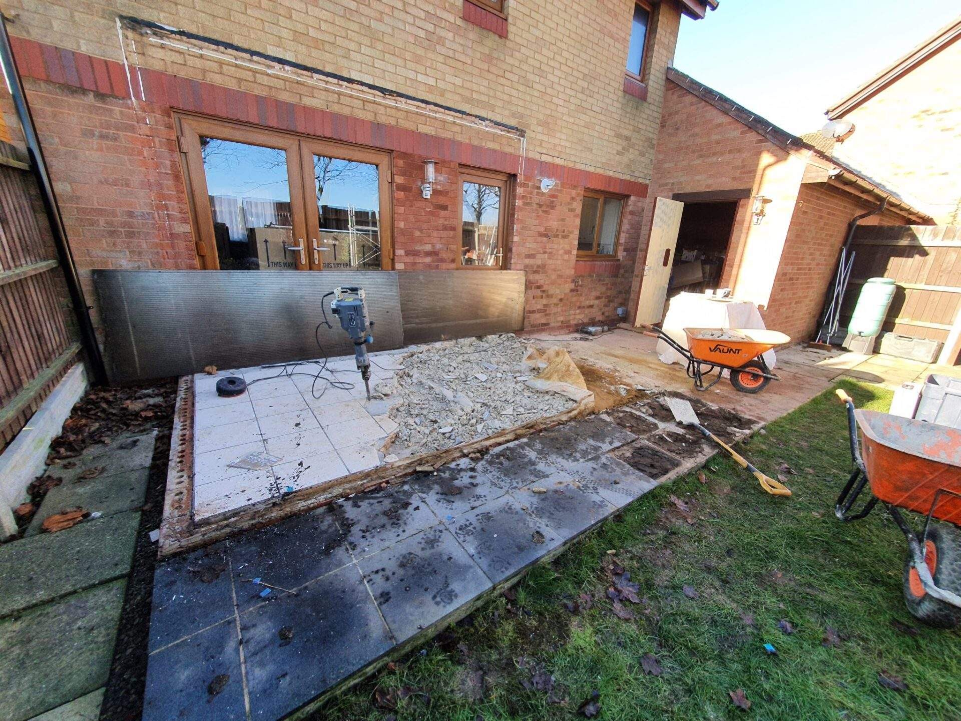 Old Conservatory Base Being Removed in Peterborough